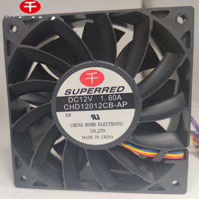 Ventilatore di 12V DC nero con uscita di segnale per un raffreddamento efficiente
